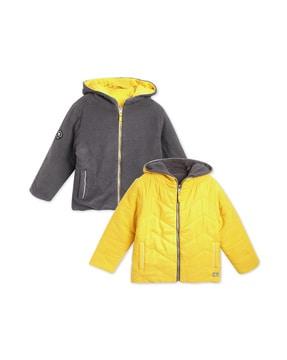 colourblock reversible zip-front jacket