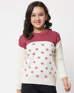 colourblock round-neck sweater
