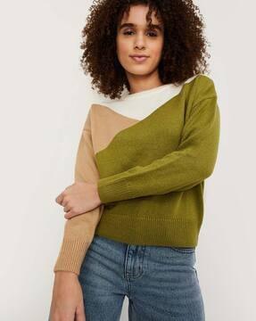 colourblock round-neck sweater