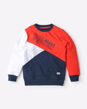 colourblock round-neck sweatshirt