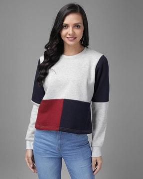 colourblock round-neck sweatshirt