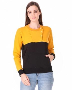 colourblock round neck sweatshirt