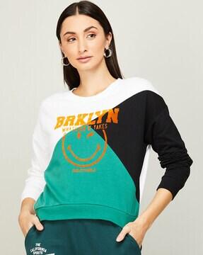 colourblock round-neck sweatshirt