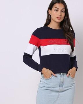 colourblock round-neck sweatshirt