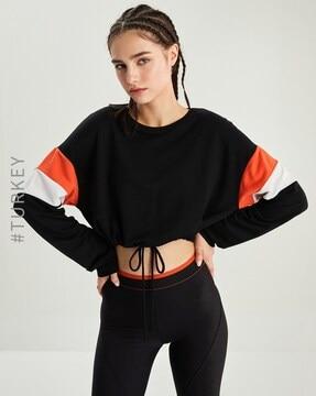 colourblock round-neck sweatshirt