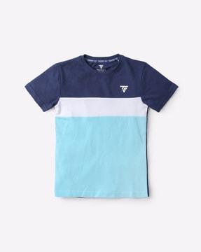 colourblock round-neck t-shirt