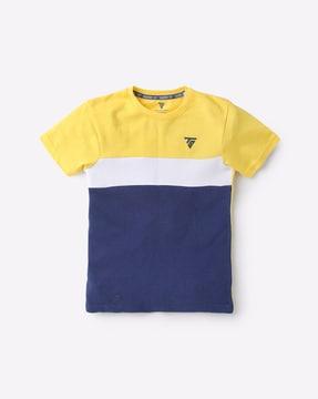 colourblock round-neck t-shirt