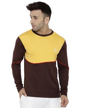 colourblock round-neck t-shirt