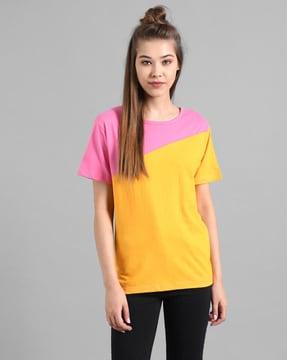 colourblock round-neck t-shirt