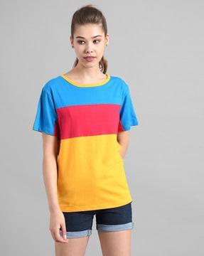 colourblock round-neck t-shirt