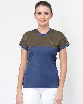 colourblock round-neck t-shirt