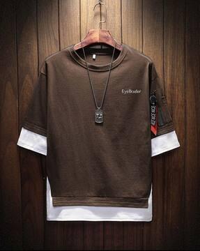 colourblock round neck t-shirt