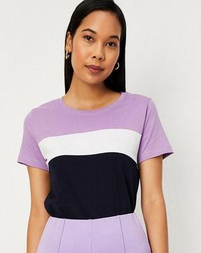 colourblock round-neck t-shirt