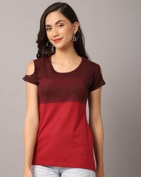 colourblock round-neck t-shirt