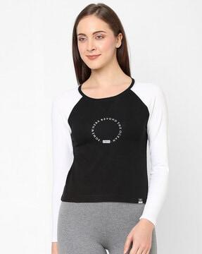 colourblock round-neck t-shirt