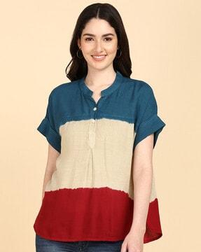 colourblock round-neck top