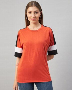 colourblock round-neck top