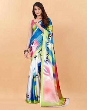 colourblock satin saree