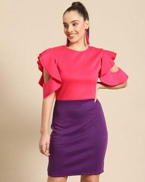 colourblock sheath dress