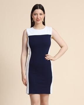 colourblock sheath dress