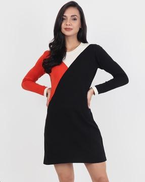 colourblock shift dress