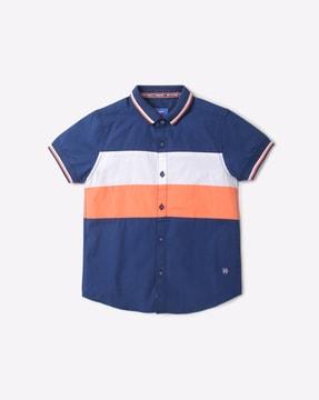 colourblock shirt with contrast tipping
