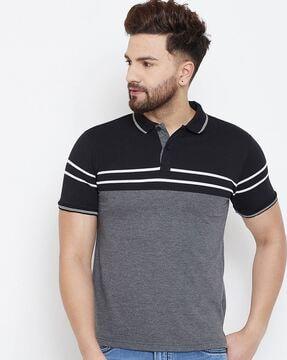 colourblock short sleeves polo t-shirt