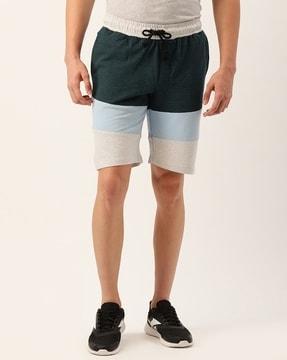 colourblock shorts with drawstring