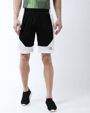 colourblock shorts with elasticated waistband