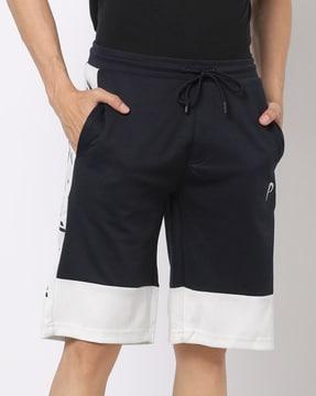 colourblock shorts with insert pockets