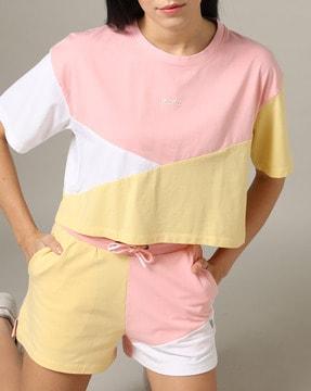 colourblock shorts with insert pockets