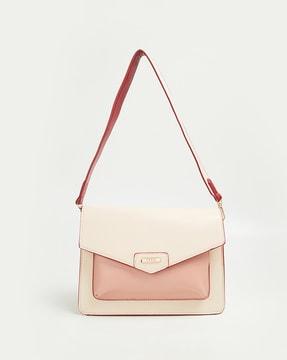 colourblock shoulder bag with detachable strap