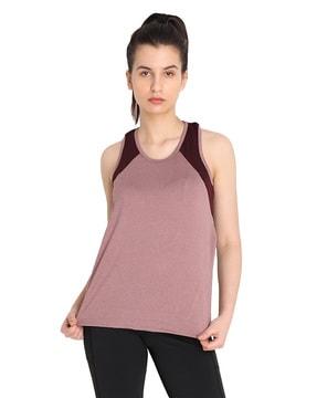 colourblock sleeveless round-neck t-shirt