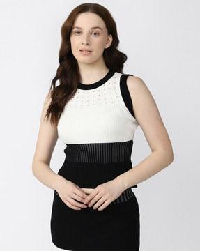 colourblock sleeveless top