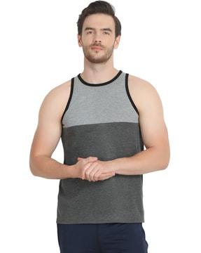 colourblock sleeveless vest