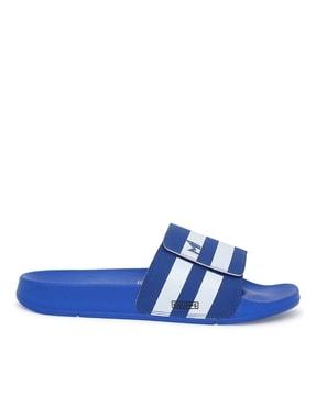 colourblock sliders with velcro fastening