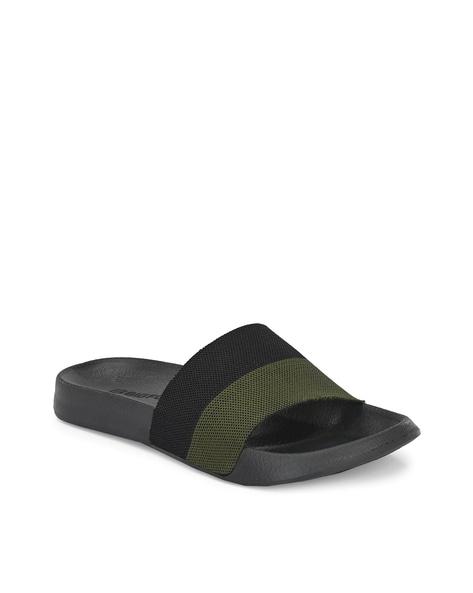 colourblock slides with embossed branding