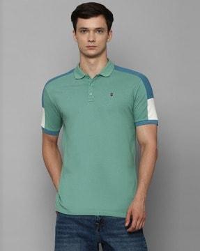 colourblock slim fit cotton polo t-shirt