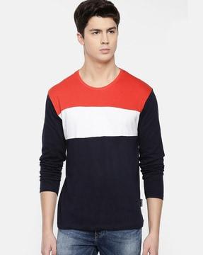 colourblock slim fit crew-neck t-shirt