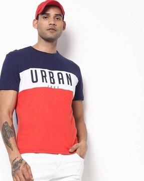 colourblock slim fit crew-neck t-shirt