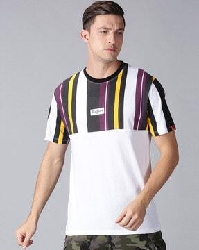 colourblock slim fit crew-neck t-shirt