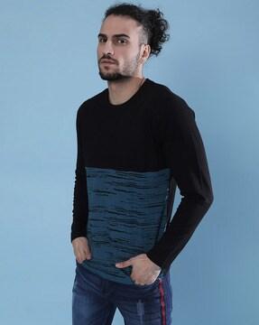 colourblock slim fit crew-neck t-shirt