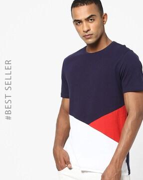 colourblock slim fit crew-neck t-shirt