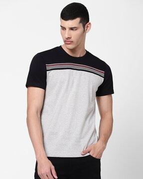 colourblock slim fit crew-neck t-shirt