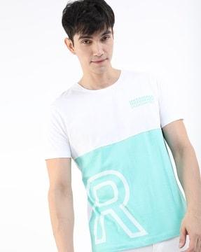 colourblock slim fit crew-neck t-shirt