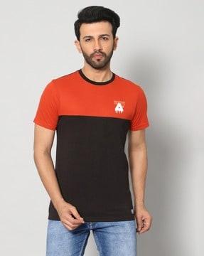 colourblock slim fit crew-neck t-shirt