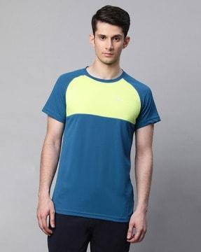 colourblock slim fit crew-neck t-shirt