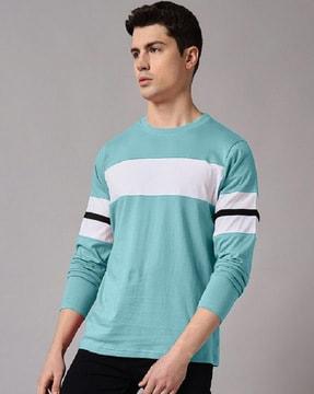 colourblock slim fit crew-neck t-shirt