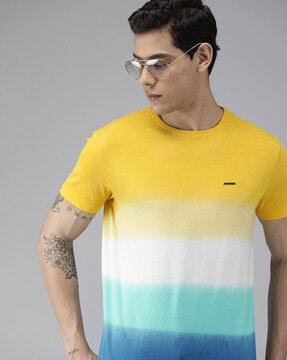 colourblock slim fit crew-neck t-shirt