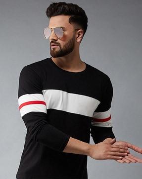 colourblock slim fit crew-neck t-shirt